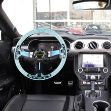 Load image into Gallery viewer, Brand New JDM Momo Universal 6-Hole 350mm Deep Dish Vip Teal Crystal Bubble Burnt Blue Spoke Steering Wheel