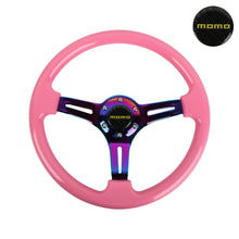 Load image into Gallery viewer, Brand New 350mm 14&quot; Universal JDM MOMO Deep Dish ABS Racing Steering Wheel Pink With Neo-Chrome Spoke