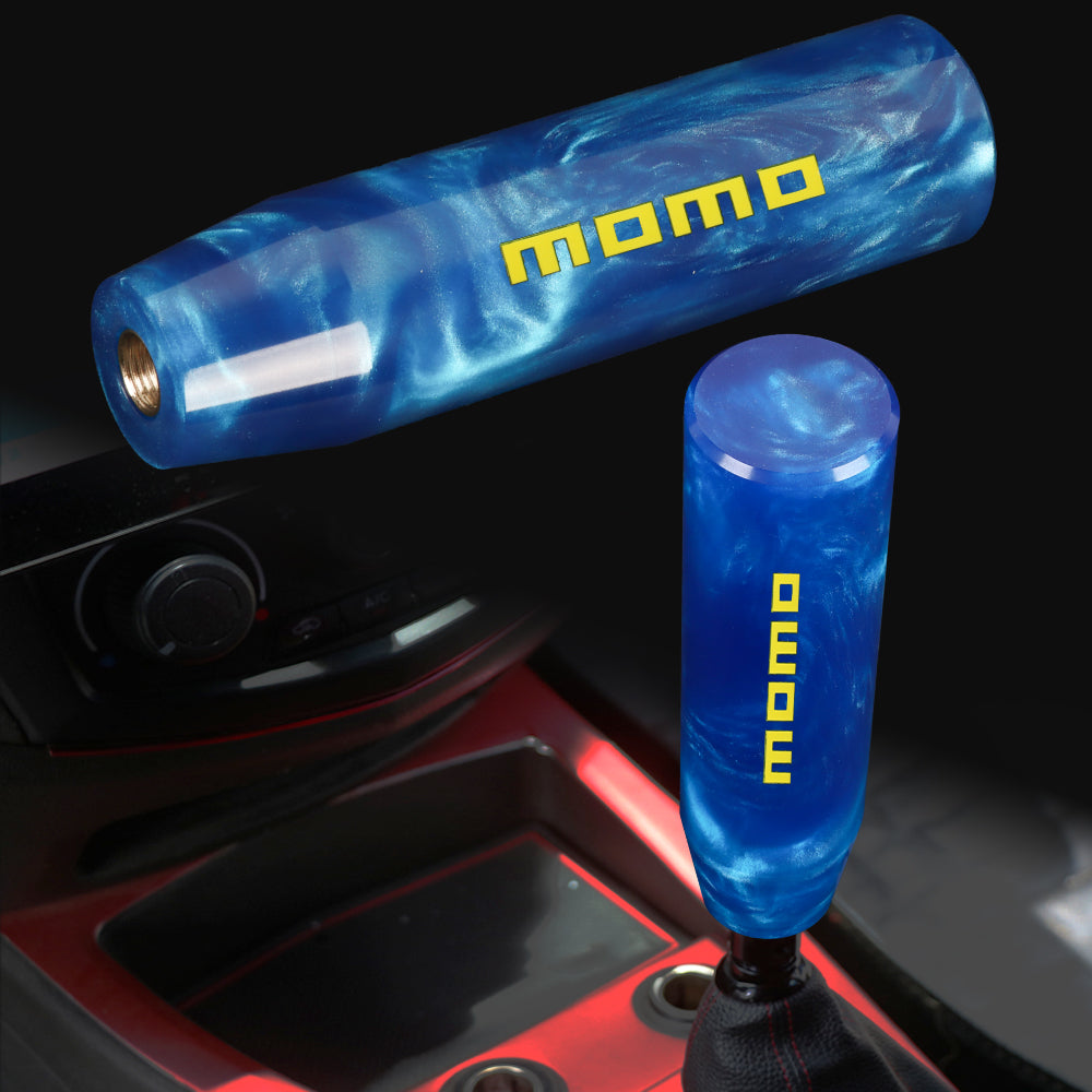 Brand New Universal Momo Blue Pearl Long Stick Manual Car Gear Shift Knob Shifter M8 M10 M12