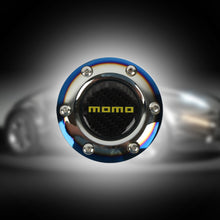 Load image into Gallery viewer, BRAND NEW JDM MOMO UNIVERSAL BURNT BLUE CAR HORN BUTTON STEERING WHEEL CENTER CAP