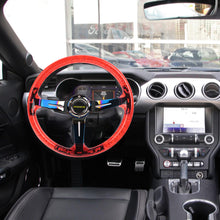 Load image into Gallery viewer, Brand New JDM Momo Universal 6-Hole 350mm Deep Dish Vip Red Crystal Bubble Burnt Blue Spoke Steering Wheel