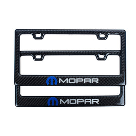 Brand New Universal 100% Real Carbon Fiber Mopar License Plate Frame - 2PCS