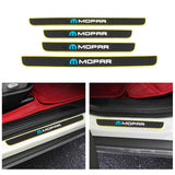 Brand New 4PCS Universal Mopar Yellow Rubber Car Door Scuff Sill Cover Panel Step Protector