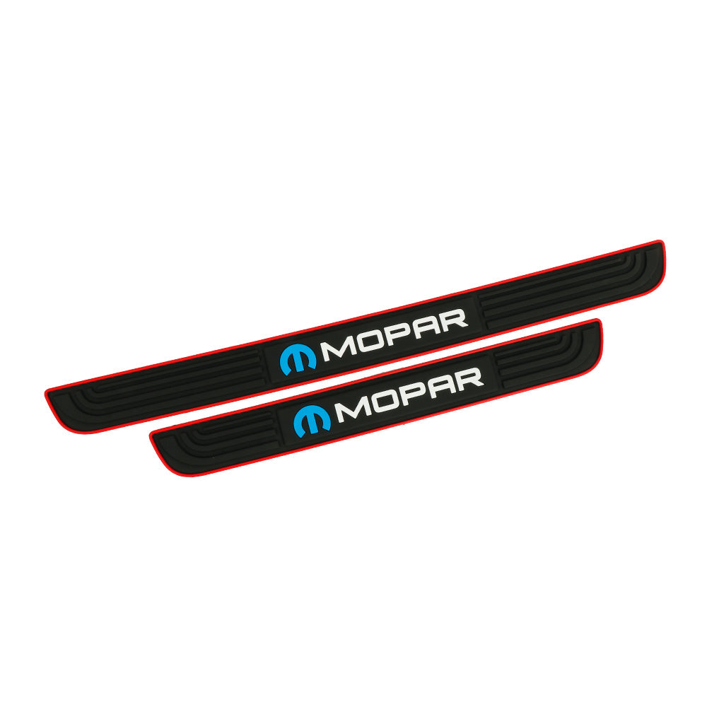 Brand New 4PCS Universal Mopar Red Rubber Car Door Scuff Sill Cover Panel Step Protector