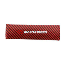 Load image into Gallery viewer, Brand New Universal 2PCS Mazdaspeed Red Carbon Fiber Look Car Seat Belt Covers Shoulder Pad