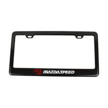 Load image into Gallery viewer, Brand New 2PCS Mazdaspeed Real 100% Carbon Fiber License Plate Frame Tag Cover Original 3K With Free Caps