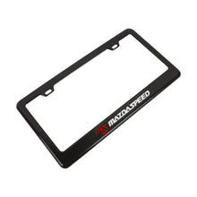 Load image into Gallery viewer, Brand New 1PCS Mazdaspeed Real 100% Carbon Fiber License Plate Frame Tag Cover Original 3K With Free Caps