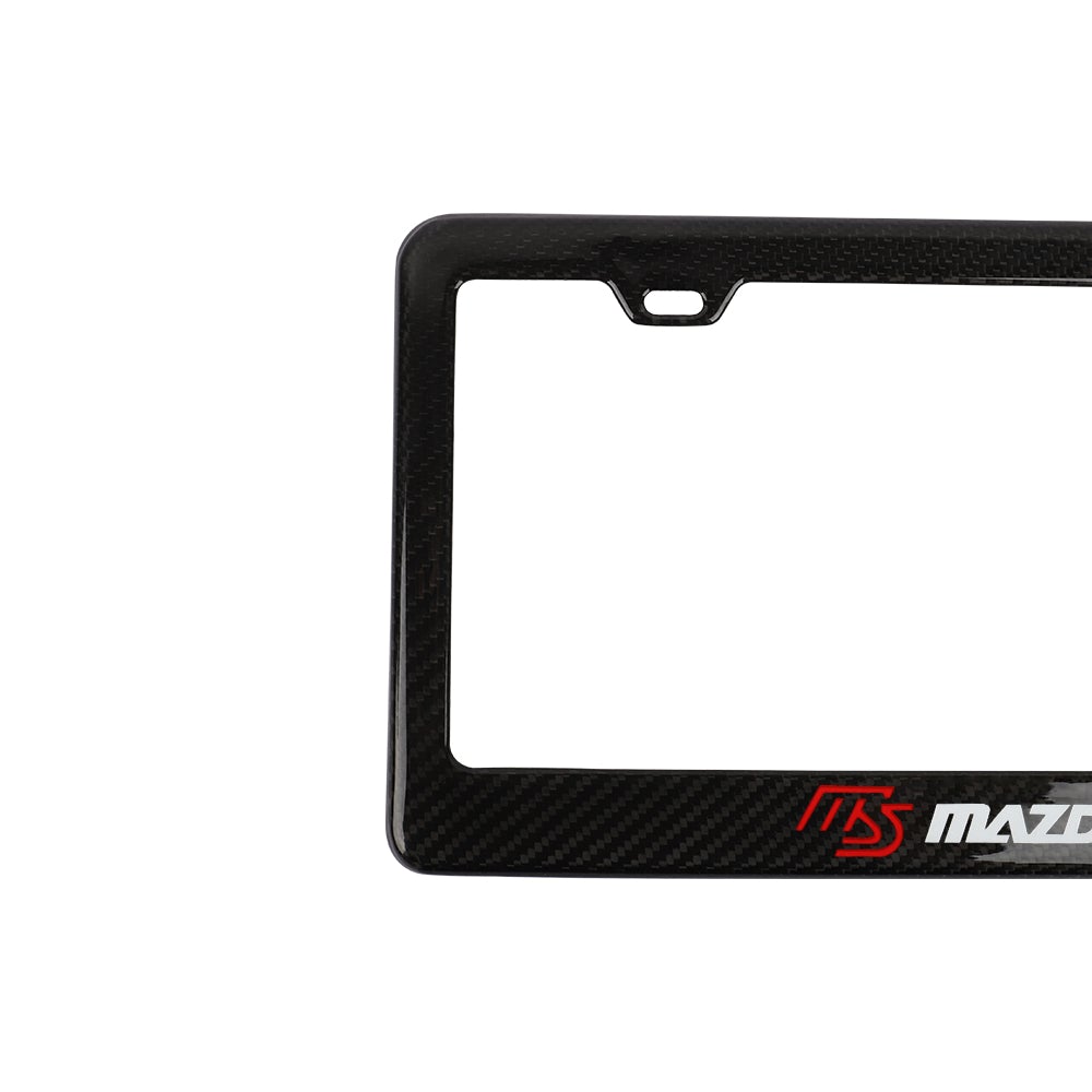 Brand New 1PCS Mazdaspeed Real 100% Carbon Fiber License Plate Frame Tag Cover Original 3K With Free Caps