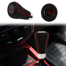 Brand New Universal Mazdaspeed Red Stitches Black Leather Manual Car Gear Shift Knob Shifter Lever M8 M10 M12