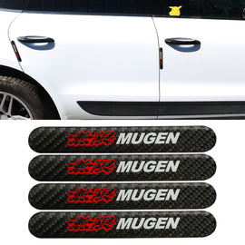 Brand New 4PCS Mugen Real Carbon Fiber Black Car Trunk Side Fenders Door Badge Scratch Guard Sticker