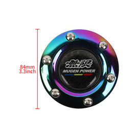 BRAND NEW MUGEN UNIVERSAL NEO CHROME CAR HORN BUTTON STEERING WHEEL CENTER CAP
