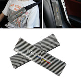 Brand New Universal 2PCS Mugen Silver Carbon Fiber Look Car Seat Belt Covers Shoulder Pad
