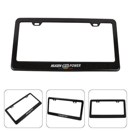 Brand New 1PCS Mugen Real 100% Carbon Fiber License Plate Frame Tag Cover Original 3K With Free Caps