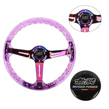 Load image into Gallery viewer, Brand New JDM MUGEN Universal 6-Hole 350mm Deep Dish Vip Purple Crystal Bubble Neo Spoke Steering Wheel