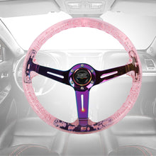 Load image into Gallery viewer, Brand New JDM Mugen Universal 6-Hole 350mm Deep Dish Vip Pink Crystal Bubble Neo Spoke Steering Wheel