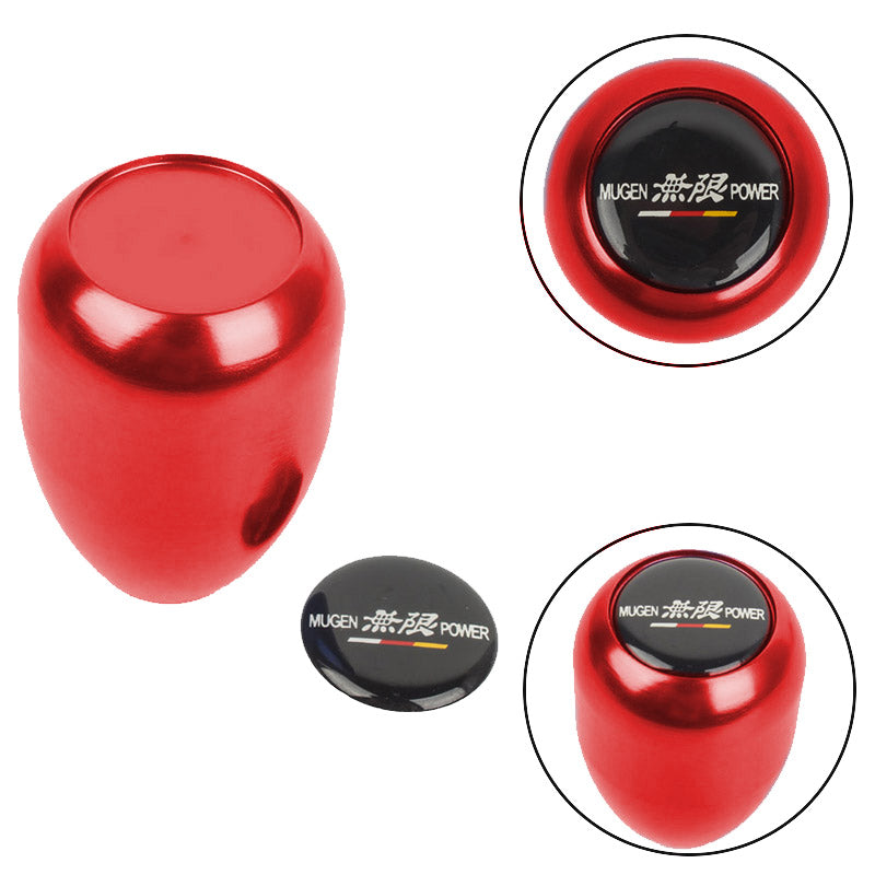 Brand New JDM Mugen Universal Black Sticker Aluminum Manual Gear Stick Red Shift Knob Shifter M8 M10 M12