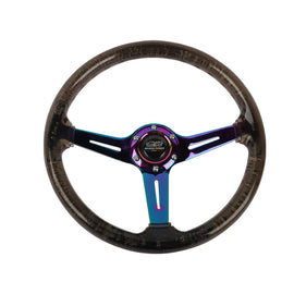 Brand New JDM Mugen Universal 6-Hole 350mm Deep Dish Vip Black Crystal Bubble Neo Spoke Steering Wheel