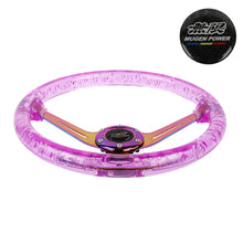 Load image into Gallery viewer, Brand New JDM MUGEN Universal 6-Hole 350mm Deep Dish Vip Purple Crystal Bubble Neo Spoke Steering Wheel