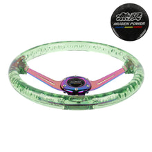 Load image into Gallery viewer, Brand New JDM Mugen Universal 6-Hole 350mm Deep Dish Vip Green Crystal Bubble Neo Spoke Steering Wheel