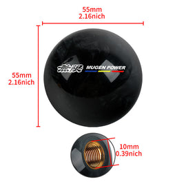 Brand New Universal Mugen JDM Black Pearl 54mm Round Ball SHIFT KNOB M8 M10 M12