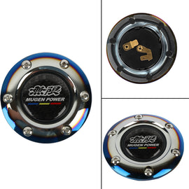 BRAND NEW JDM MUGEN POWER UNIVERSAL BURNT BLUE CAR HORN BUTTON STEERING WHEEL CENTER CAP