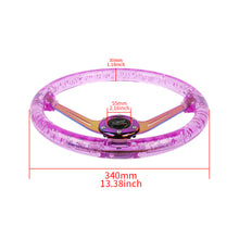 Load image into Gallery viewer, Brand New JDM MUGEN Universal 6-Hole 350mm Deep Dish Vip Purple Crystal Bubble Neo Spoke Steering Wheel