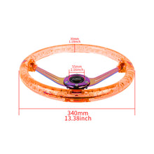 Load image into Gallery viewer, Brand New JDM Mugen Universal 6-Hole 350mm Deep Dish Vip Orange Crystal Bubble Neo Spoke Steering Wheel