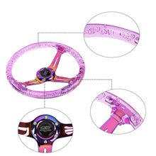 Load image into Gallery viewer, Brand New JDM MUGEN Universal 6-Hole 350mm Deep Dish Vip Purple Crystal Bubble Neo Spoke Steering Wheel