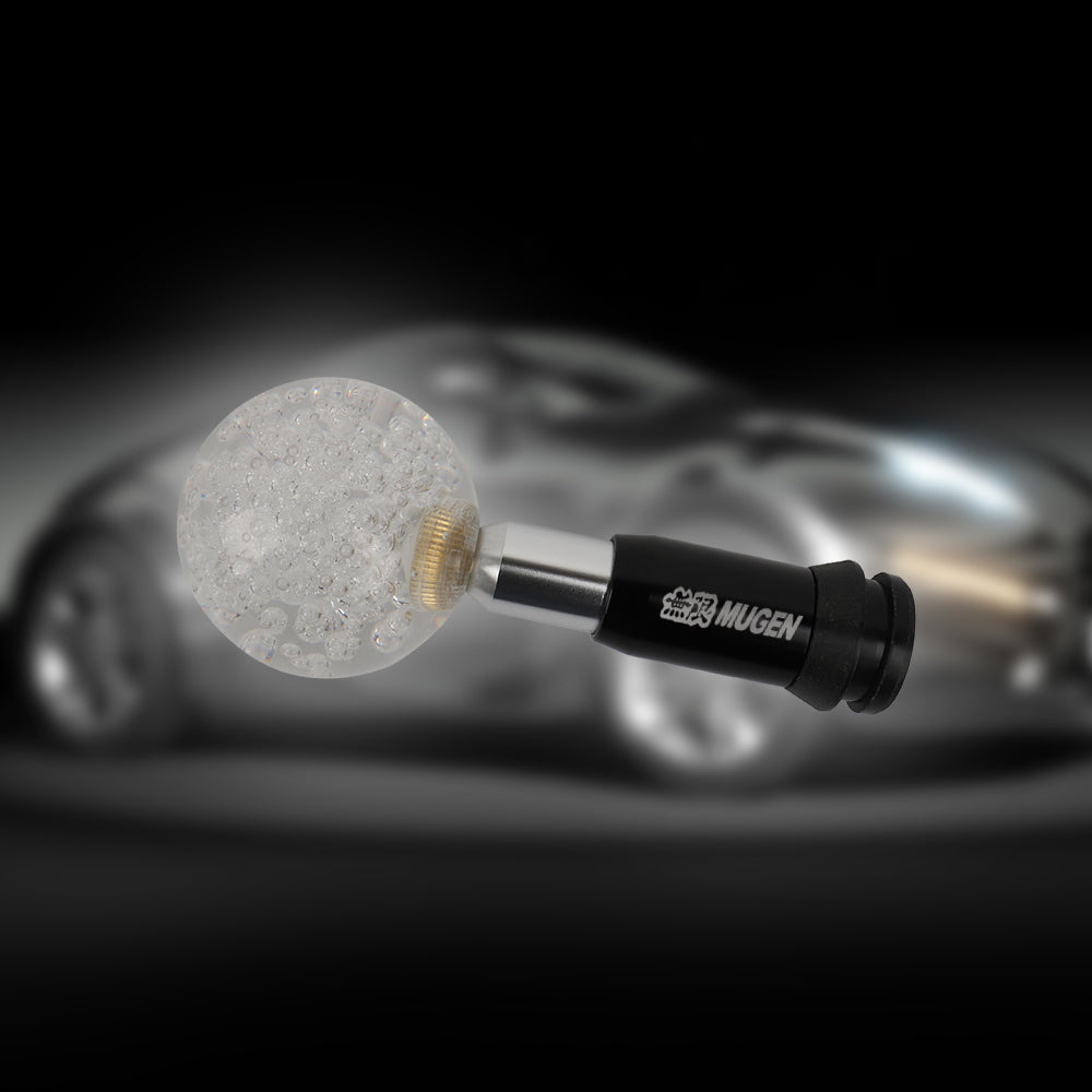 Brand New Universal Crystal Bubble Clear Round Ball Automatic Transmission Shift Knob W/Mugen Adapter