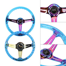 Load image into Gallery viewer, Brand New JDM Mugen Universal 6-Hole 350mm Deep Dish Vip Blue Crystal Bubble Neo Spoke Steering Wheel