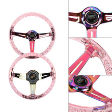 Load image into Gallery viewer, Brand New JDM Mugen Universal 6-Hole 350mm Deep Dish Vip Pink Crystal Bubble Neo Spoke Steering Wheel