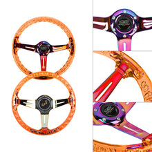 Load image into Gallery viewer, Brand New JDM Mugen Universal 6-Hole 350mm Deep Dish Vip Orange Crystal Bubble Neo Spoke Steering Wheel