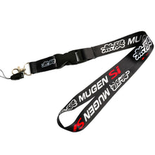 Load image into Gallery viewer, BRAND NEW MUGEN SI Car Keychain Tag Rings Keychain JDM Drift Lanyard Black