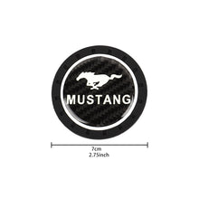 Load image into Gallery viewer, Brand New 2PCS Mustang Glows In The Dark Green Real Carbon Fiber Car Cup Holder Pad Water Cup Slot Non-Slip Mat Universal