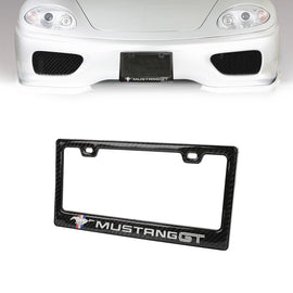Brand New Universal 100% Real Carbon Fiber Ford Mustang GT License Plate Frame - 1PCS