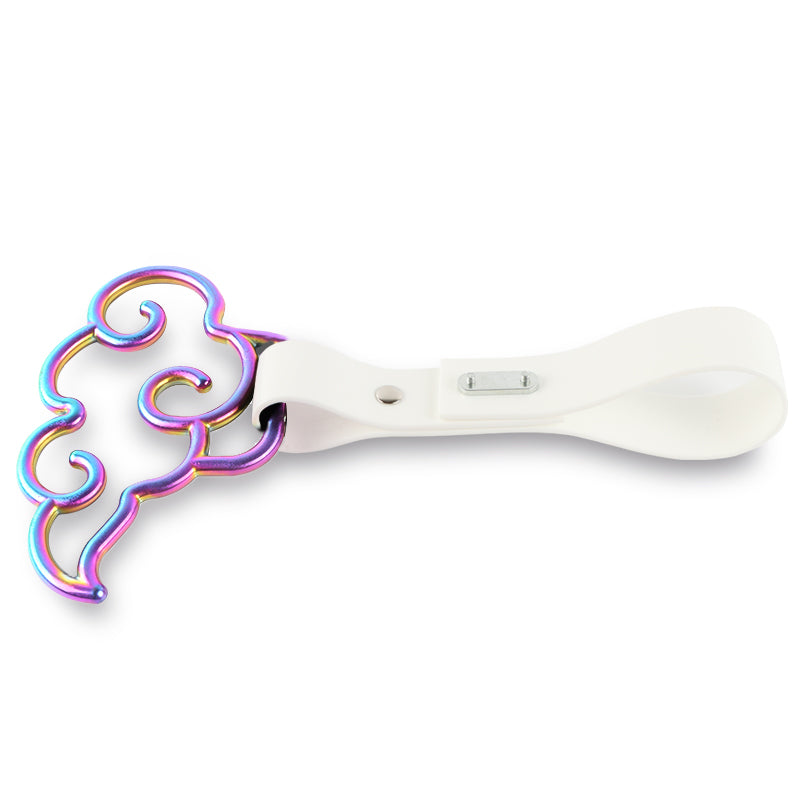 Brand New Cloud Shaped Neo Chrome JDM TSURIKAWA Ring Subway Train Bus White Handle Strap Charm Drift
