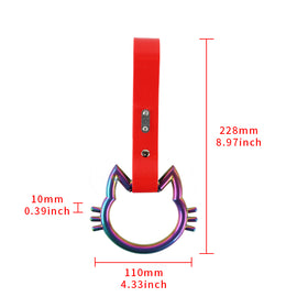 Brand New Hello Kitty Neo Chrome JDM TSURIKAWA Ring Subway Train Bus Handle Red Strap Charm Drift