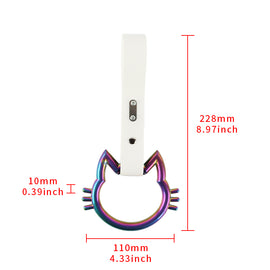 Brand New Hello Kitty Neo Chrome JDM TSURIKAWA Ring Subway Train Bus Handle White Strap Charm Drift