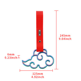 Brand New Cloud Shaped Neo Chrome JDM TSURIKAWA Ring Subway Train Bus Red Handle Strap Charm Drift