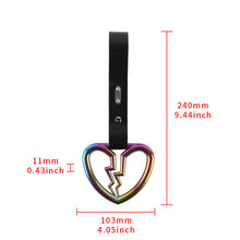 Load image into Gallery viewer, Brand New Broken Heart Neo Chrome JDM TSURIKAWA Ring Subway Train Bus Handle Black Strap Charm Drift