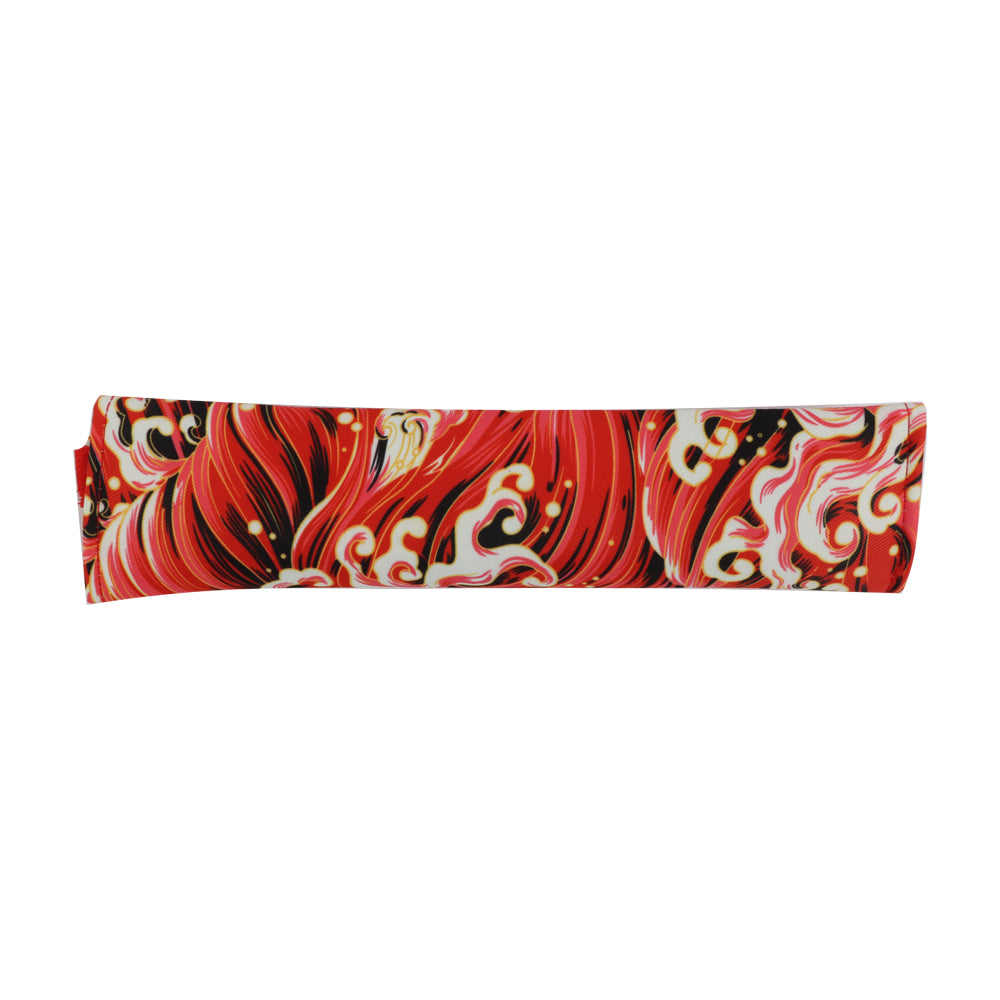 Brand New Universal 2PCS SAKURA Red Wave Fabric Soft Cotton Seat Belt Cover Shoulder Pads