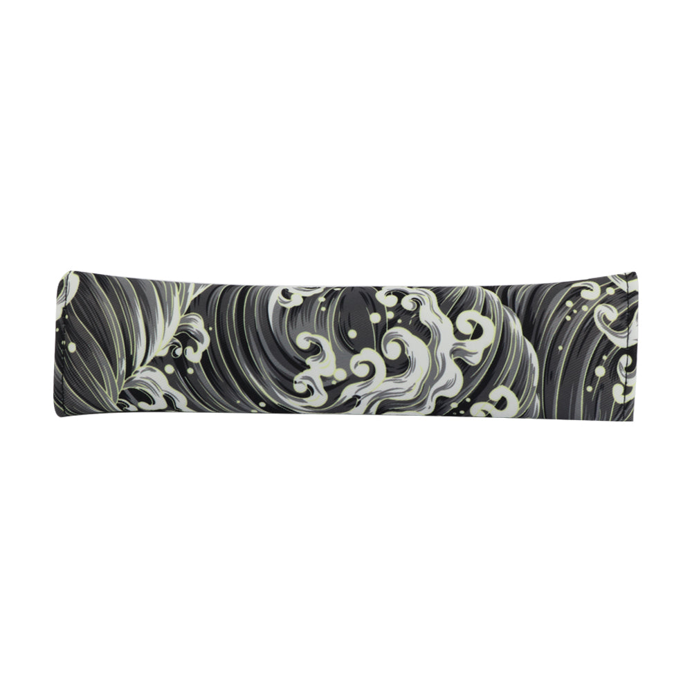 Brand New Universal 2PCS SAKURA Black Wave Fabric Soft Cotton Seat Belt Cover Shoulder Pads