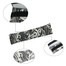 Load image into Gallery viewer, Brand New Universal 2PCS SAKURA Black Wave Fabric Soft Cotton Seat Belt Cover Shoulder Pads