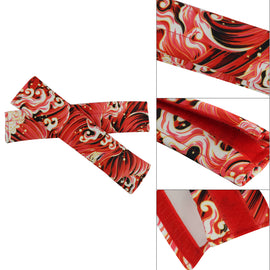 Brand New Universal 2PCS SAKURA Red Wave Fabric Soft Cotton Seat Belt Cover Shoulder Pads