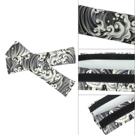 Brand New Universal 2PCS SAKURA Black Wave Fabric Soft Cotton Seat Belt Cover Shoulder Pads