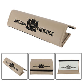 BRAND NEW 2PCS Beige Leather JP JUNCTION PRODUCE VIP Embroidery Car Seat Belt Covers Shoulder Pads