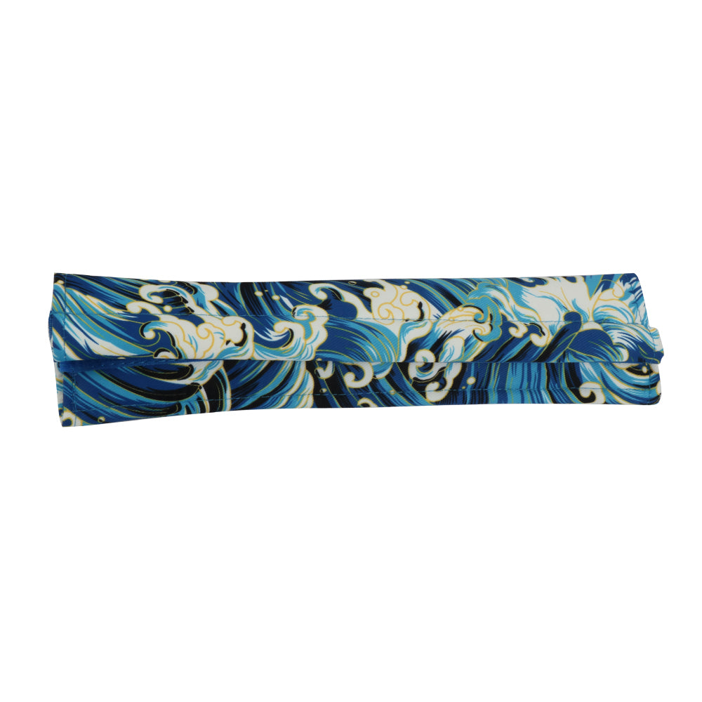 Brand New Universal 2PCS SAKURA Blue Wave Fabric Soft Cotton Seat Belt Cover Shoulder Pads