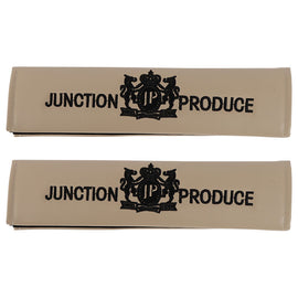 BRAND NEW 2PCS Beige Leather JP JUNCTION PRODUCE VIP Embroidery Car Seat Belt Covers Shoulder Pads