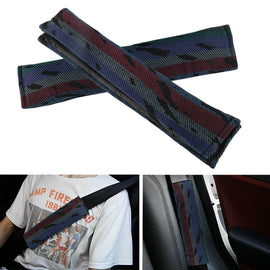 Brand New 2PCS Recaro Racing Pattern Fabric Seat Belt Cover Shoulder Pads Fabric Racing Seat Material