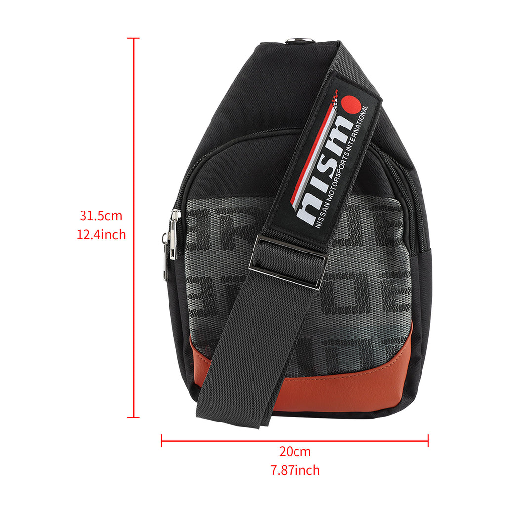Brand New JDM Nismo Black Backpack Molle Tactical Sling Chest Pack Shoulder Waist Messenger Bag